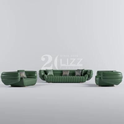 Contemporary Style Special Boat Shape Living Room Furniture American Genuine Leather Sofa