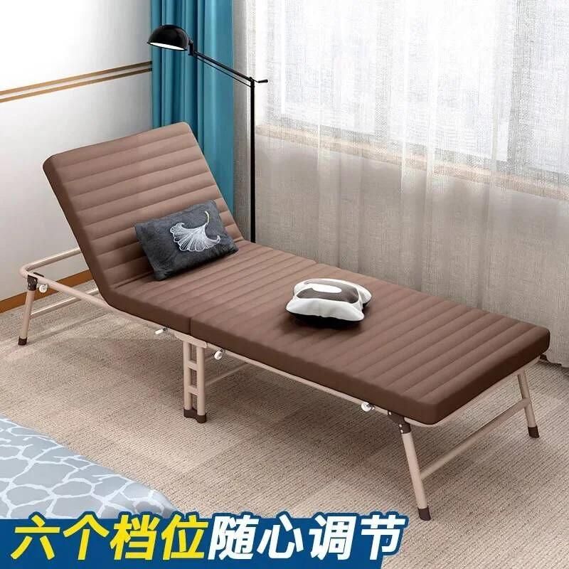 Brown Color 65cm Width Metal Folding Bed with Locked Wheels