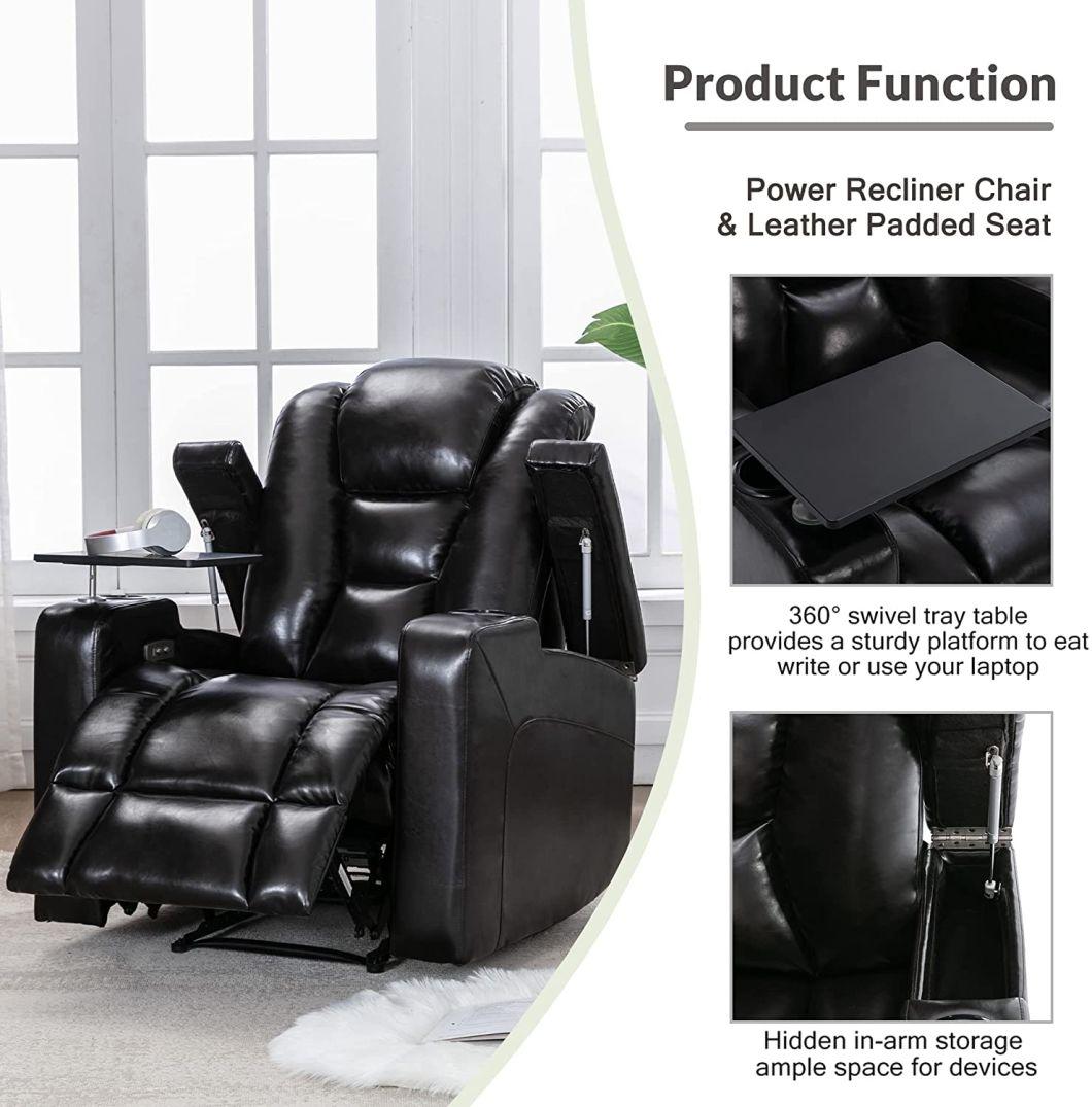 Jky Furniture Modern Design Leather Home Theater Power Recliner Sofa Set with Customerization Functions