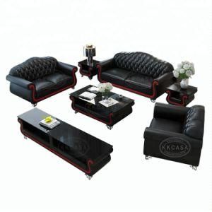 1+2+3 Italian Leather Black Sofa Luxury Modern Furniture