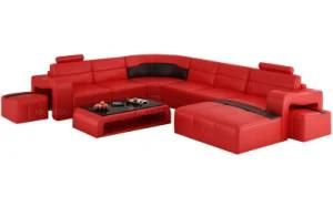 Genuine Leather U Shaped Movable Sectional Sofa