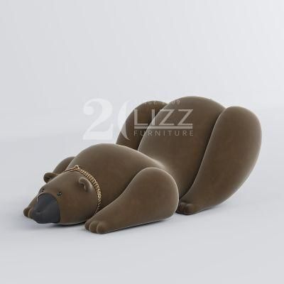 European Popualr Bear Shape Fabric Lazy Sofa Modern Home Living Room Furniture with Optional Color