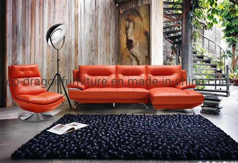 Modern Sofa Lounge Chair with Metal Legs Leather Home Furniture