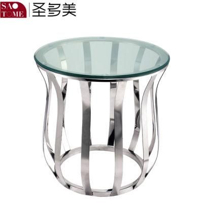 Modern Living Room Furniture White or Black Glass Round Table