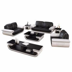 Fashion Designs Home Use Living Room Furniture 1+2+3 Black with White Sofa