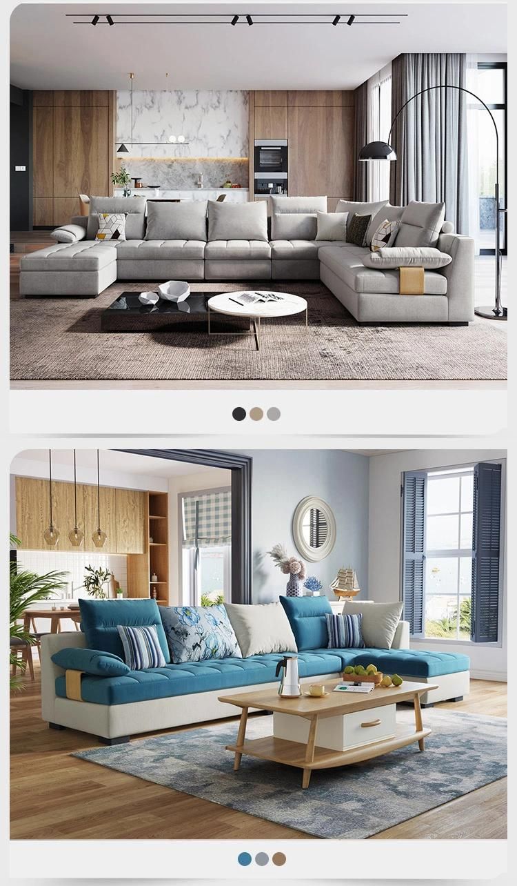 Linsy Modern Large-Sized 1+2+3 U Shape Sectional Corner Sofa Set 996