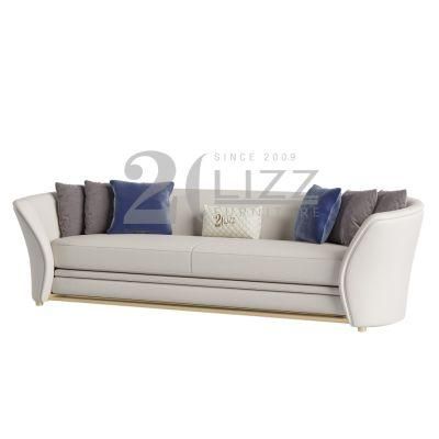 2022 Newest Design Genuine Leather White Sofa Leisure 3 Seater Chair Modern European Hot Sale Home Furniture