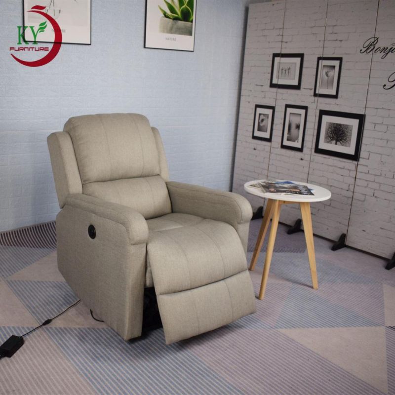 Jky Furniture Fabric Power Recliner Chair with Massage and Heating Functions for Living Room