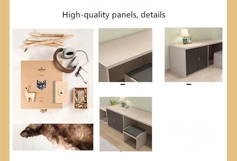 Durable Wooden Bedroom Furniture Bookcase Decoration Office Storage Drawer Dressing Table with Chair