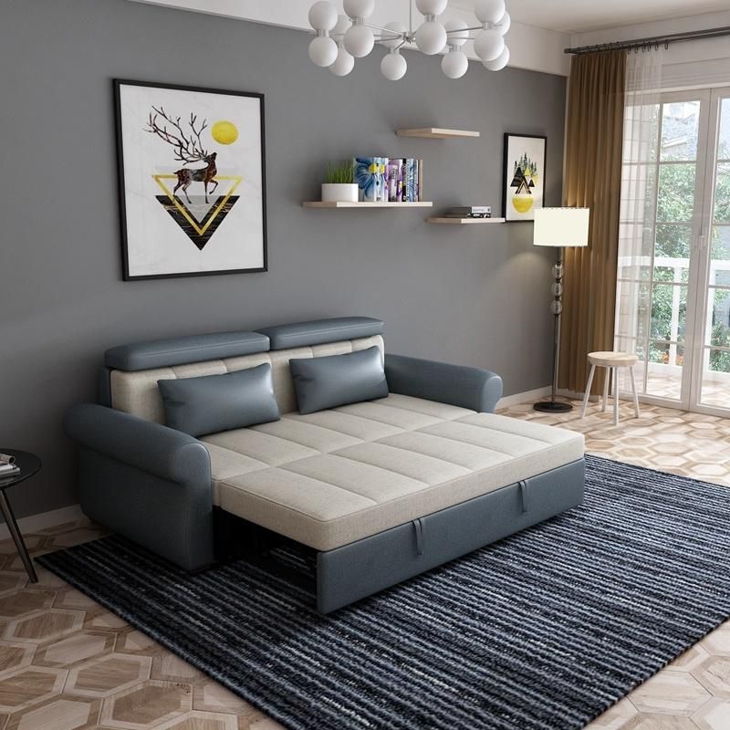 Hotel Guest Room Home Fashion Folding Sofa Bed with Stool Pull Sofa Bed