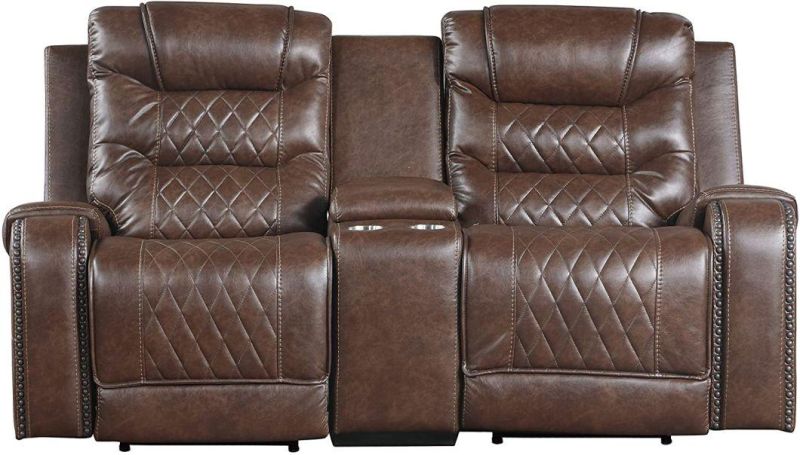 Jky Furniture Luxury Top Grain Leather Manual Recliner Sofa Set for (3+2+1) with Modern Diamond Shape