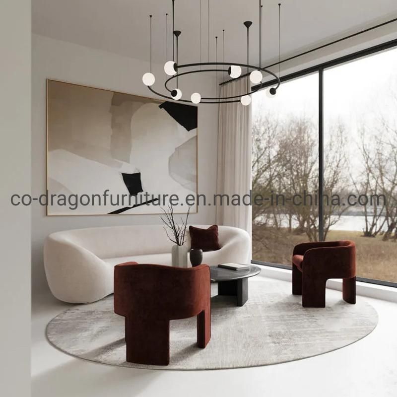 Unique Design Wooden Frame Fabric Living Room Chair with Arm