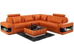 Popular Sectional Fabric/Leather Sofa Modern Orange Office Sofa Design