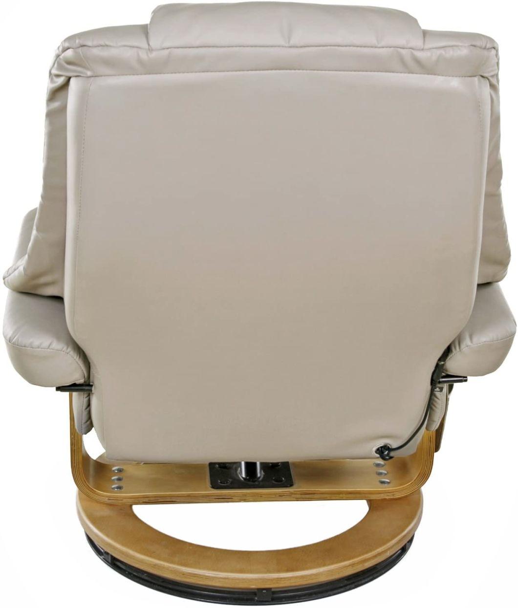 Jky Furniture Adjustable Modern Design Leather Leisure Chair with Ottoman and 8 Points Vibration Massage Functions (2 In Ottoman 6 In Chair)