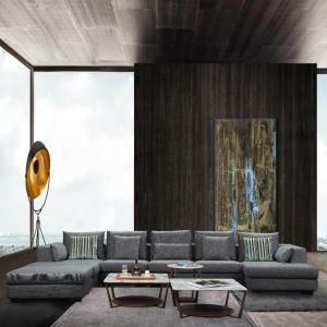 Gray Big Size Fabric Sofa for Living Room Furniture
