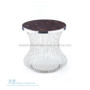 Fashion Round Marble Stainless Steel Frame Coffee Table (HW-329T)