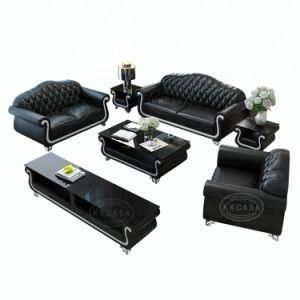 1+2+3 Italian Leather Black with White Sofa Luxury Modern Furniture