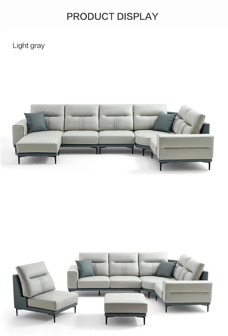 Wood Down Modern Design American Set Home Genuine Leather Sofa New Tbs061