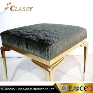 Green Fabric Metal Chair Bedroom Ottoman Living Room Stool