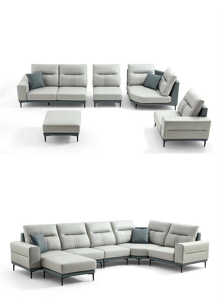 Hot Sale Low Back ISO 8191 Italian Modern Leather Sofa Set Tbs061