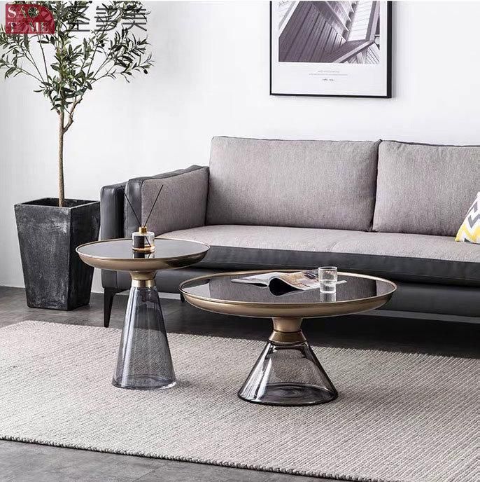 New Promotion Two Round Table Set Metal Coffee Table