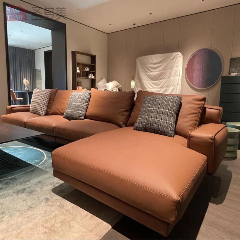 Italian Customized Home Furniture Genuine Leather Living Room Sofa