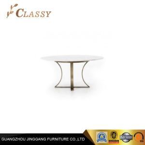 Round Marble Sofa Table Living Room Golden Coffee Table