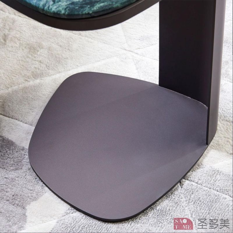 Modern Home Living Room Metal Frame Green Marble Coffee Table
