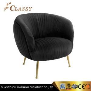 Modern Style Home Bedroom High Density Leisure Foam Chair with Gold Metal Steel Legs