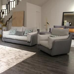 Gray 31 Fabric Sofa with Feather Pillow for Living Room