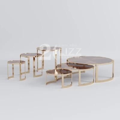 Separated Home Living Room Lower Luxury Marble Round Coffee Table Modern Wedding Table Furniture