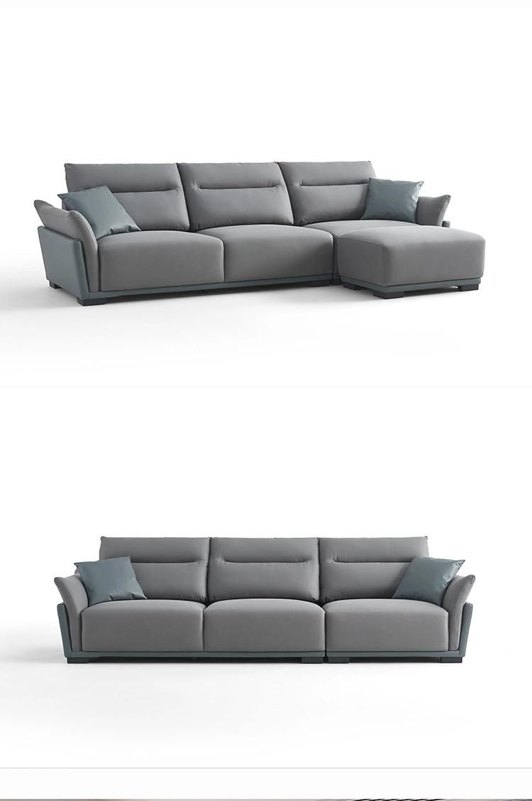 High Quality New L-Shaped Sofas Furniture Modern Genuine Leather Sofa Set Tbs060