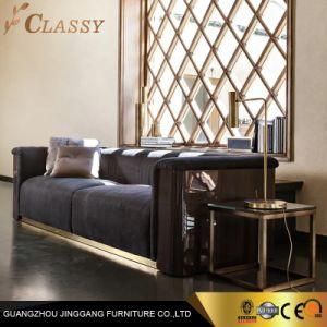 Italian Modern Velvet Leather Sofa with Metal Leg for Living Room