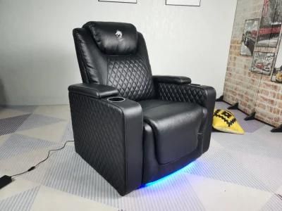 Jky Furniture 3 Piece Adjust Headrest Air Leather Power Recliner Home Theater Sofa Set with Two Type Coffee Table
