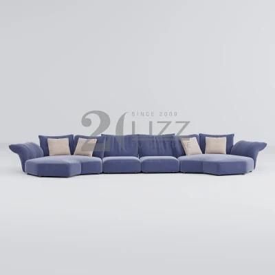 European Leisure Living Room Fabric Modular Sofa Set Luxury Modern Home Furniture with Special Headrest