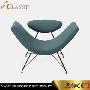 European Style Hotel Leisure Armchair with Glossy Velvet and Stainless Steel