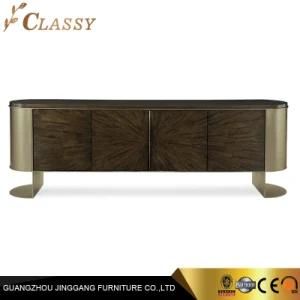 Luxury Modern Wood TV Cabinet TV Stand with Golden Legs