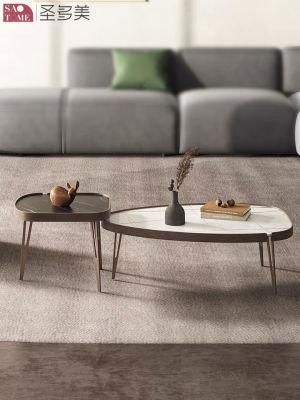 New Style Home Furniture Living Room Separate Coffee Table Metal Side Table Bedroom Table Melamine Laminated Tea Table