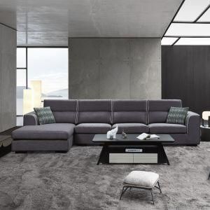 Corner Fabric Sofa with Feather Pillow for Living Room Furniture