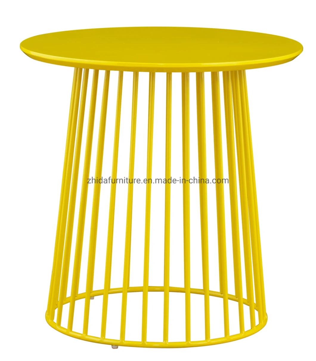 Modern Furniture Yellow Metal Side Table for Living Room