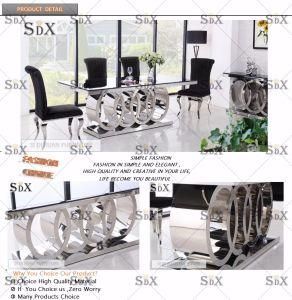 Dining Home Furniture Stainless Steel Metal Glass Top Coffee Side Sofa End Table