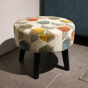 Round Fabric Ottoman for Living Room Furniture