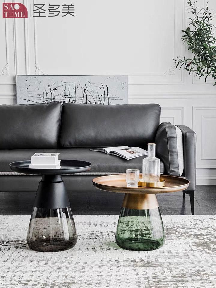 New Style Home Furniture Living Room Coffee Table Metal Round Side Table Bedroom Table Melamine Laminated Tea Table
