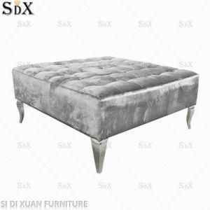 Simple Design Home Living Room Furniture Uphostered Chair Sofa Set Bench Square Stool