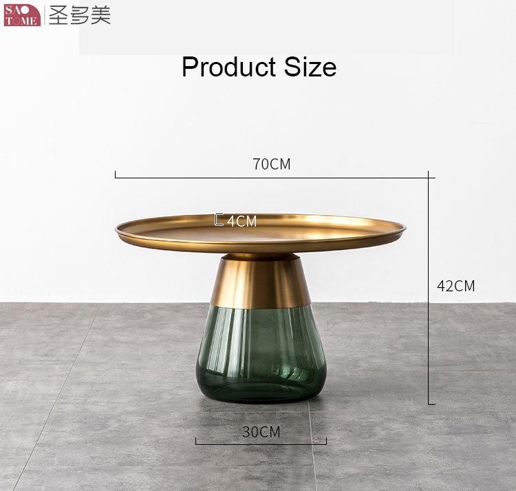 New Style Home Furniture Living Room Coffee Table Metal Round Side Table Bedroom Table Melamine Laminated Tea Table