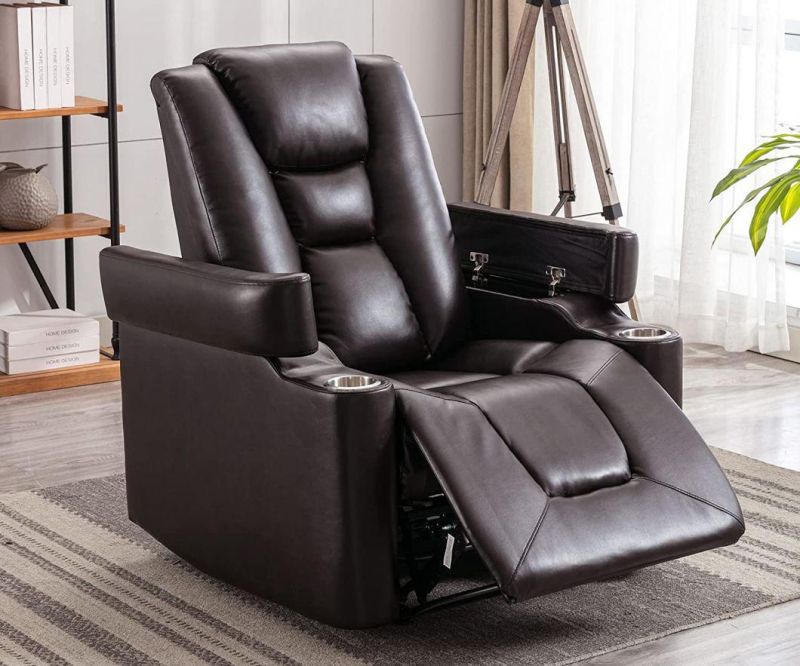 Jky Furniture Multifunction Leather Home Theater Recliner Sofa Set with Multifunction