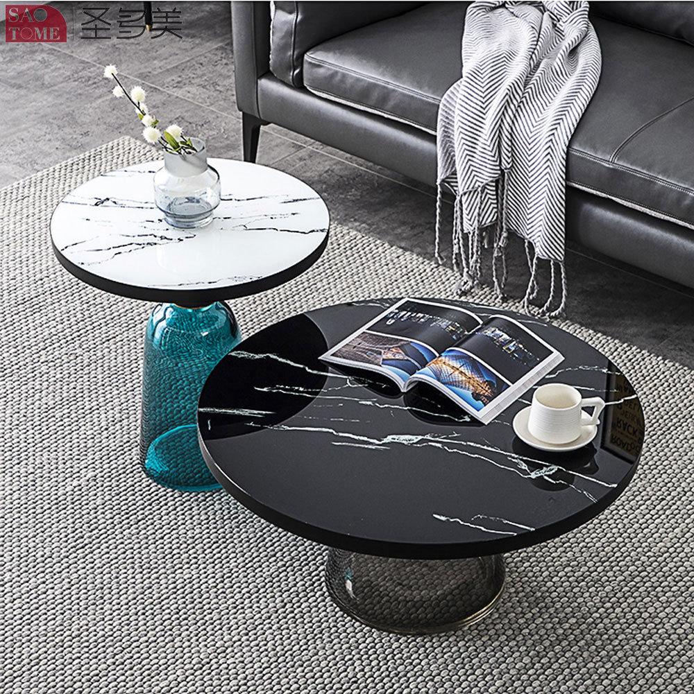 New Style Home Furniture Living Room Coffee Table Titanium Gold Side Table Bedroom Table Melamine Laminated Tea Table