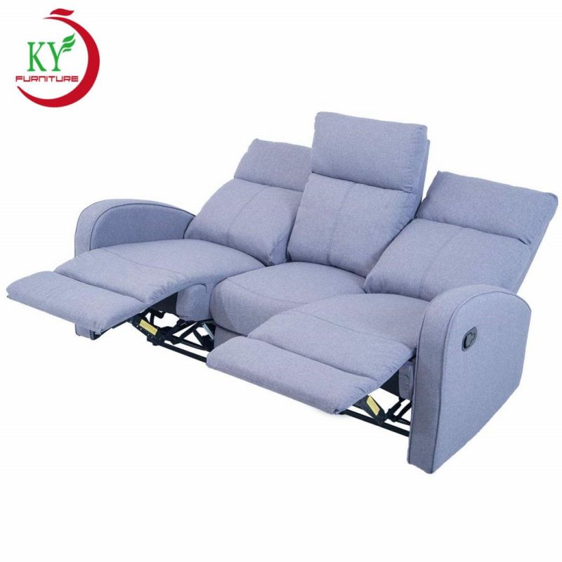 Jky Furniture Modern Design Technology Fabric Manual Recliner Sofa Set for (3+2+1) with Over-Filled Cushion and Customizable Drop Down Table