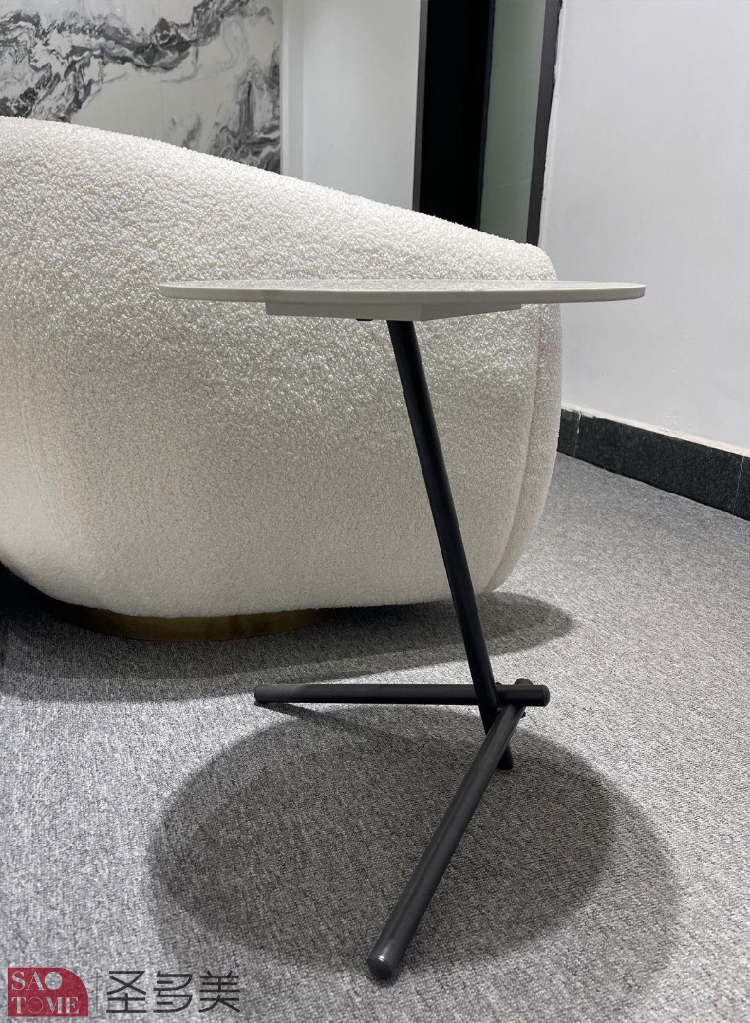 New Style Separate Shape Home Furniture Living Room Coffee Table Metal Slate Side Table Bedroom Table Melamine Laminated Tea Table