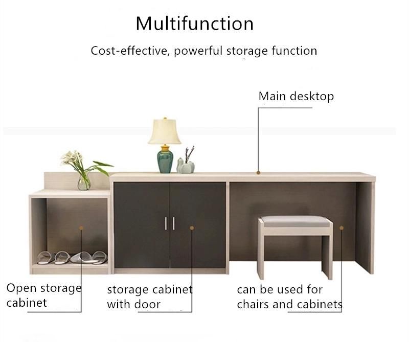 Durable Wooden Bedroom Furniture Bookcase Decoration Office Storage Drawer Dressing Table with Chair